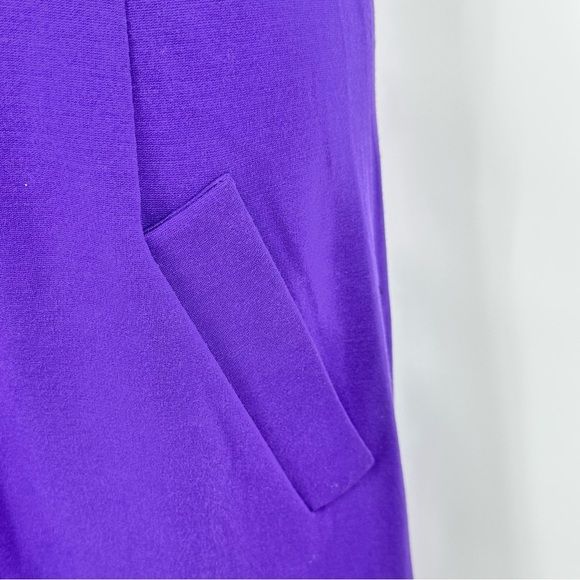 Diane Von Furstenberg Carpreena Mini Chrome A Line Sheath Dress Purple Size 12 - Picture 4 of 9